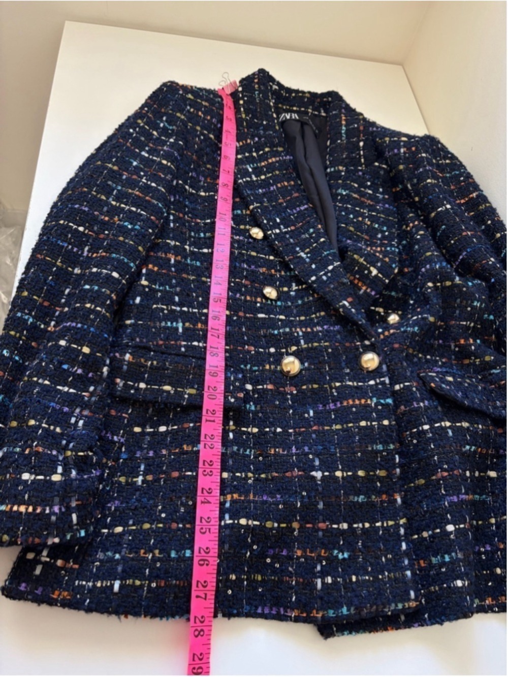 Zara Bloggers DOUBLE BREASTED TEXTURED WEAVE JACKET Size XL - Picture 12 of 12